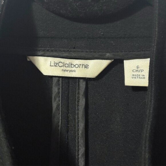 Vintage Liz Claiborne Double-Breasted Sweater – Black with Gold Buttons – Small - Picture 3 of 7